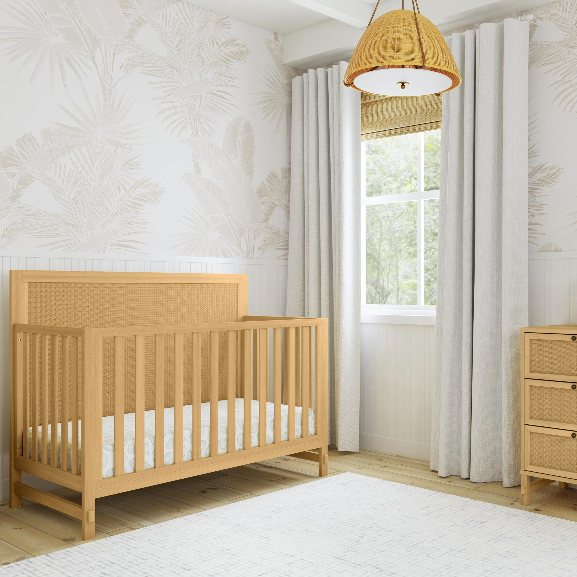 Margot 4-In-1 Convertible Crib, Honey