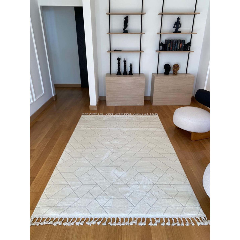 Tapis en coton Lashena, Rectangle 5 pi 3 po x 6 pi 7 po