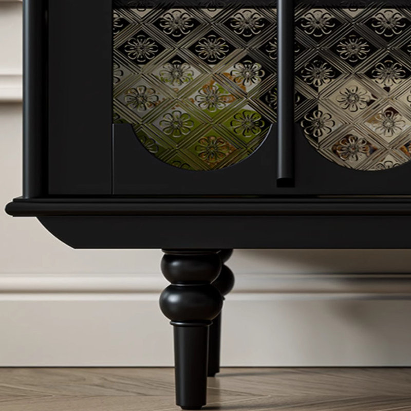 French-style vintage storage cabinet tv stand, 24.41" H x 86.61" L x 14.96" W