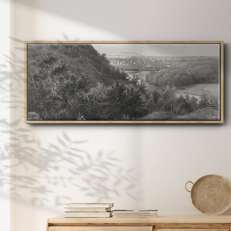 East Rock, New Haven, reproduction d'art sur toile, H 8 po x l 20 po x P 1,5 po, Naturel