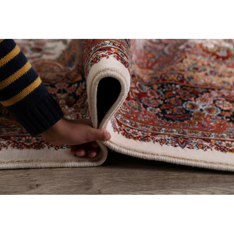 Tapis de zone ivoire/brune square oriental Lancaer