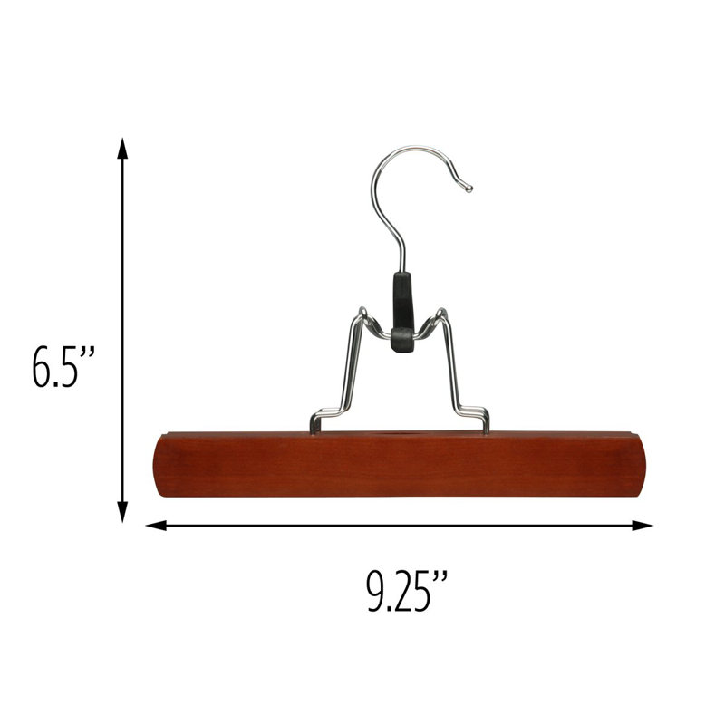 Cherry Finish Wood Pant Clamp Hangers, 16-Pack