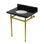 Lavabo console en laiton noir Templeton 30 pouces avec pieds en laiton Kingston (8 pouces, 3 trous) Kingston