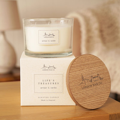 Scented Jar Candle with Glass Holder