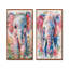 Ensemble de 2 pièces d'art mural pépinière gris, rose et magnifique éléphant I-1227889665-1227889914-1227889669