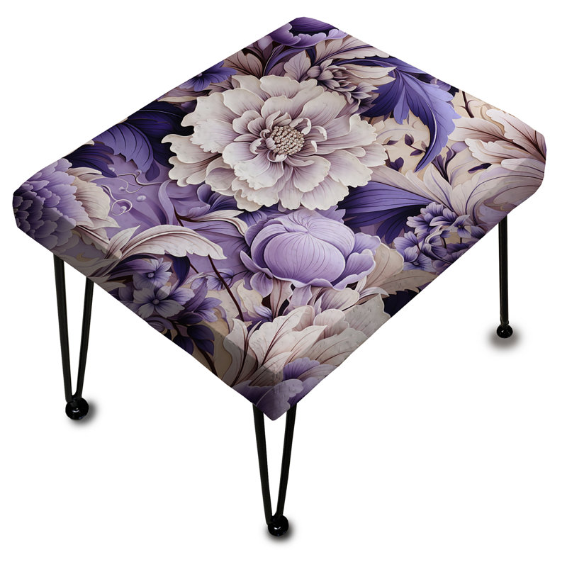 Paisley mauve persan - repose-pieds rectangulaire à motif cachemire