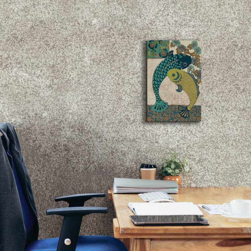  «Koi Ornament 1» par Chariklia Zarris, art mural sur toile, 12 po x 18 po, H 18 po x l 12 po