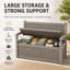 Boîte de rangement en résine résistante aux intempéries de 120 gal, boîte de rangement imperméable-129386481