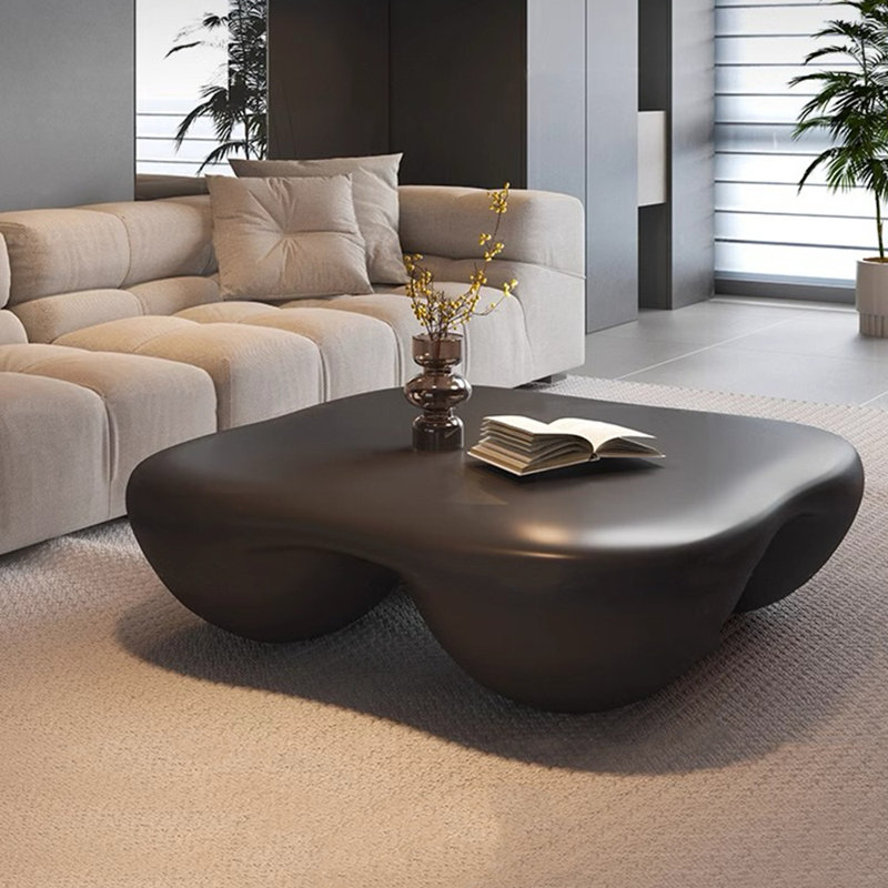 Modern simple cream style coffee table, Black