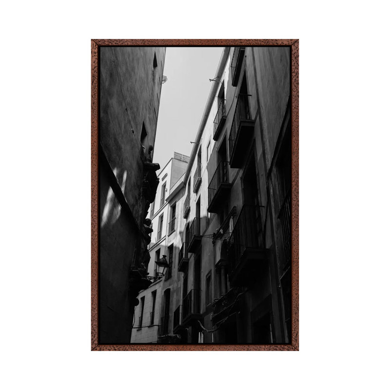 Barcelona Architecture IV 1 Piece Wall Art on Canvas, 101.6cm H x 66.04cm W x 3.81cm D, Classic Brown Wood Framed