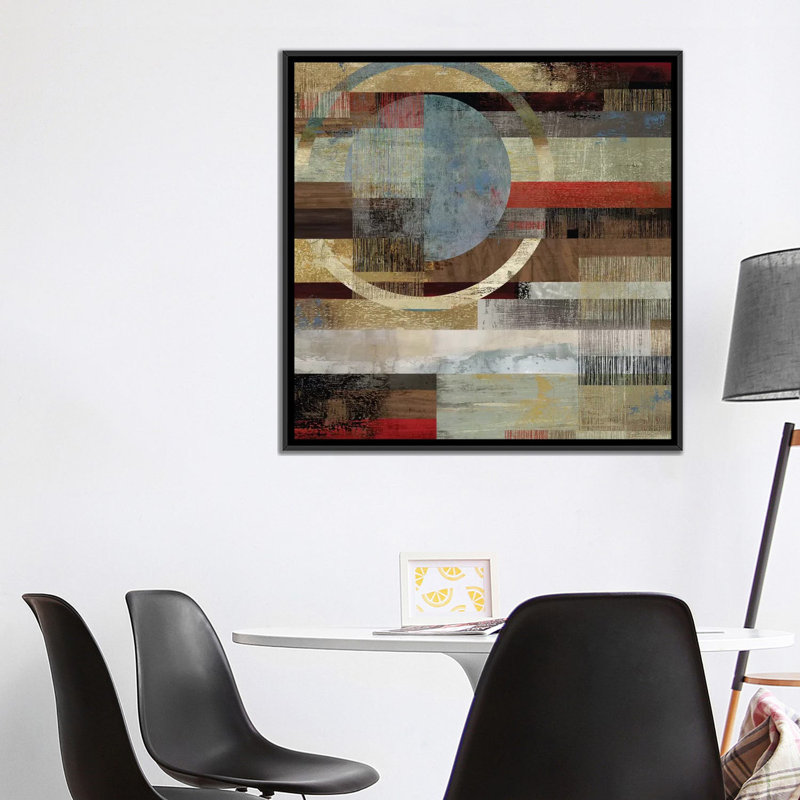 «Industrial II», impression sur toile, H 18 po x l 18 po x P 1,5 po, Toile avec cadre noir, Pas de tapis