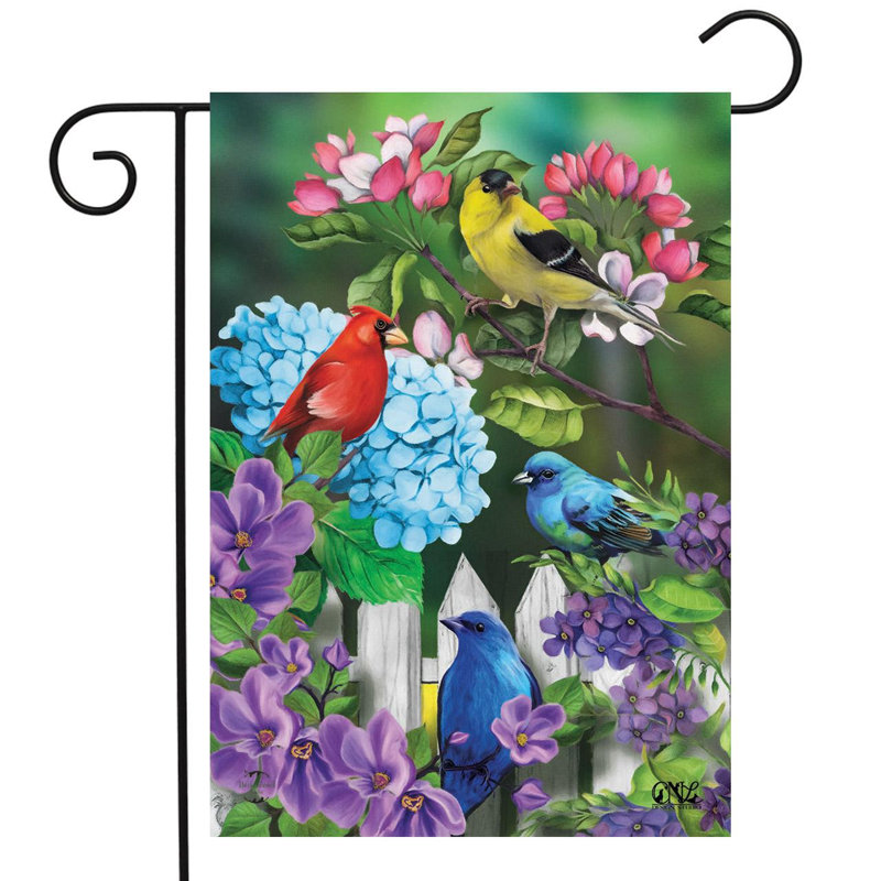 Drapeau de jardin Feathered Friends Spring