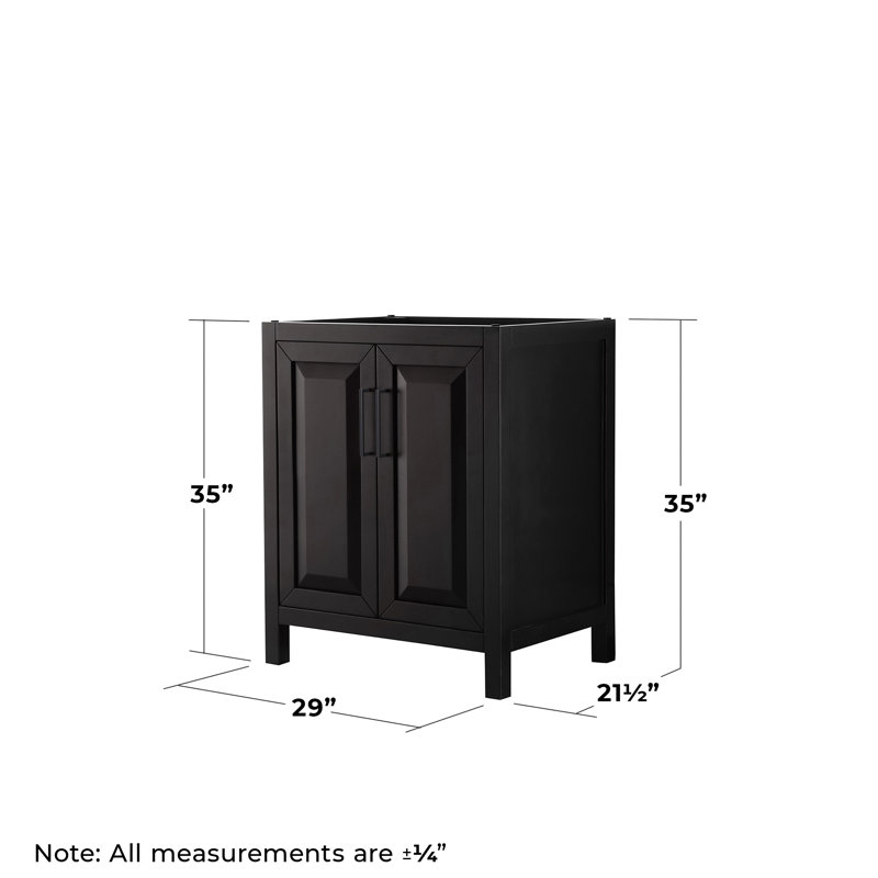 Daria 29'' W Single Bathroom Vanity Base, Dark Espresso/Matte Black