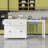 Kitchen Island with Extendable Dining Table, 4-Door Cabinet, 2 Drawers and Spice Rack-1580786872