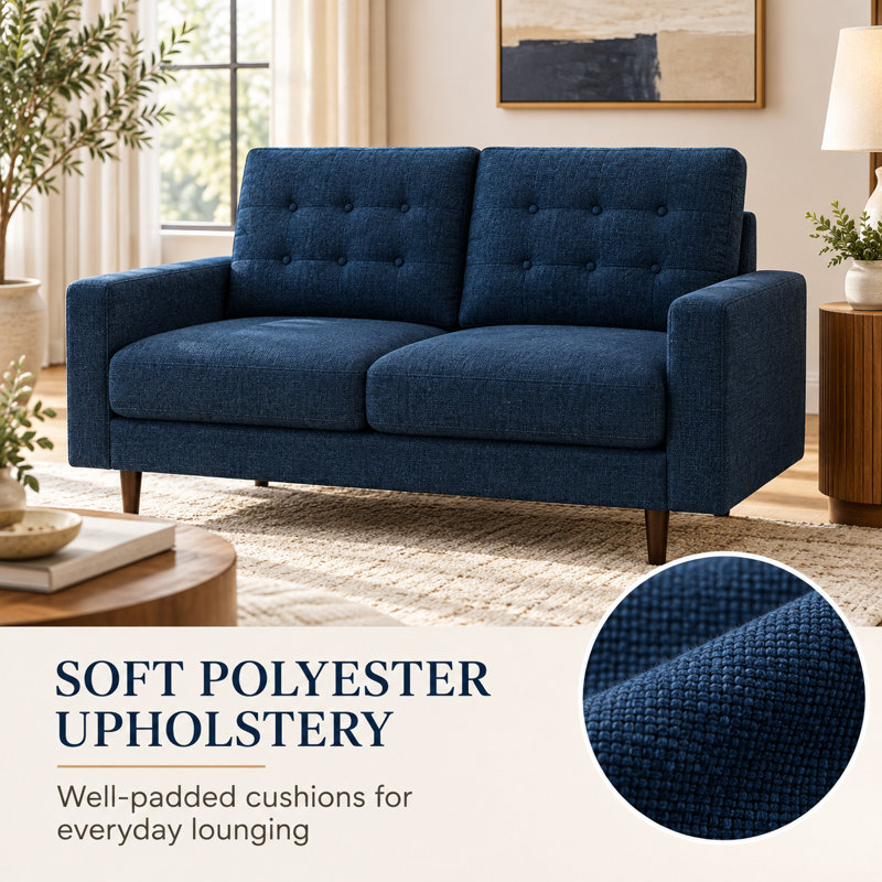 Upholstered 50.4 " Sofa, Bleu