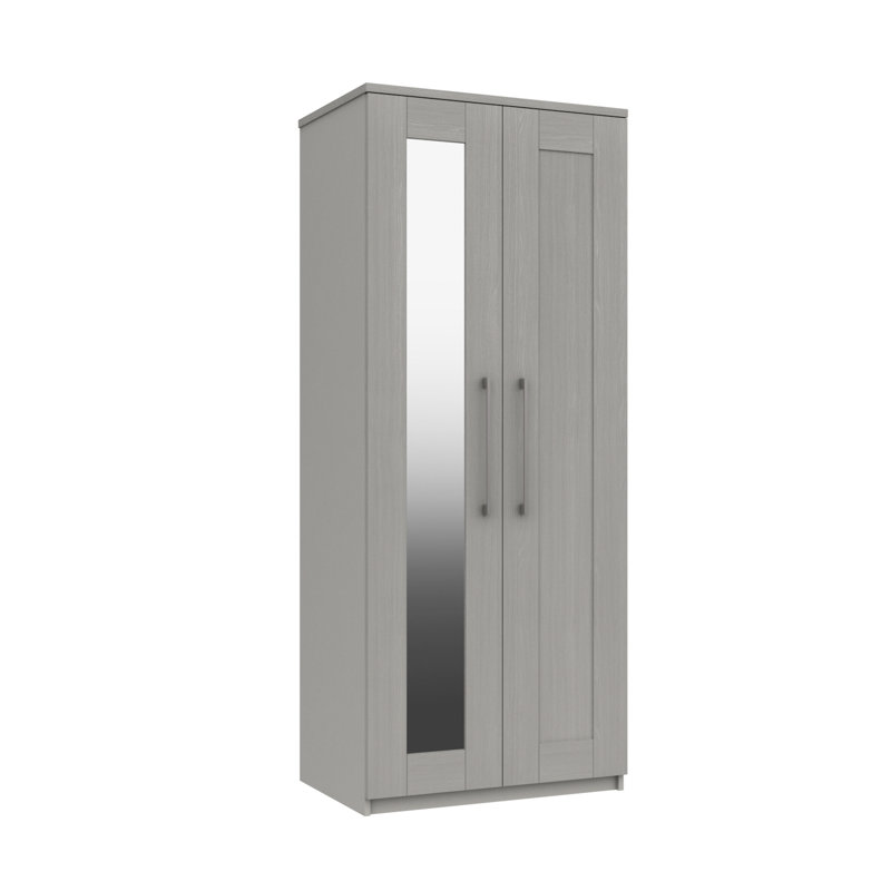 Alishma 2 Door Manufactured Wood Wardrobe, Light Grey