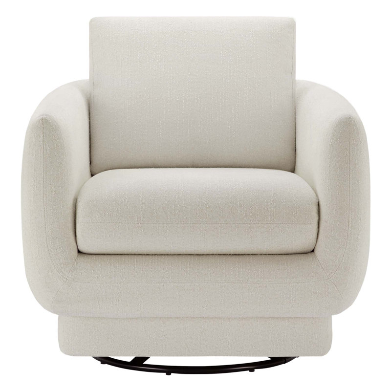 Ramel 33'' Wide Swivel Armchair, Mellow Ivory
