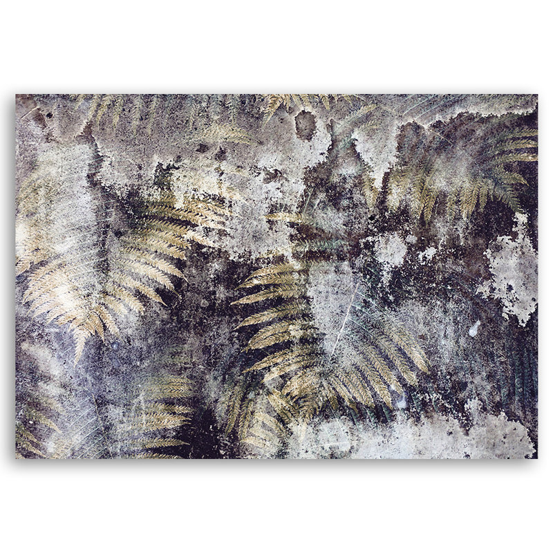 Golden Fern Leaves - No Frame Print on Canvas, 70cm H x 100cm W
