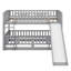 Low Bunk Bed With Fence And Ladder, With Slide-115678459
