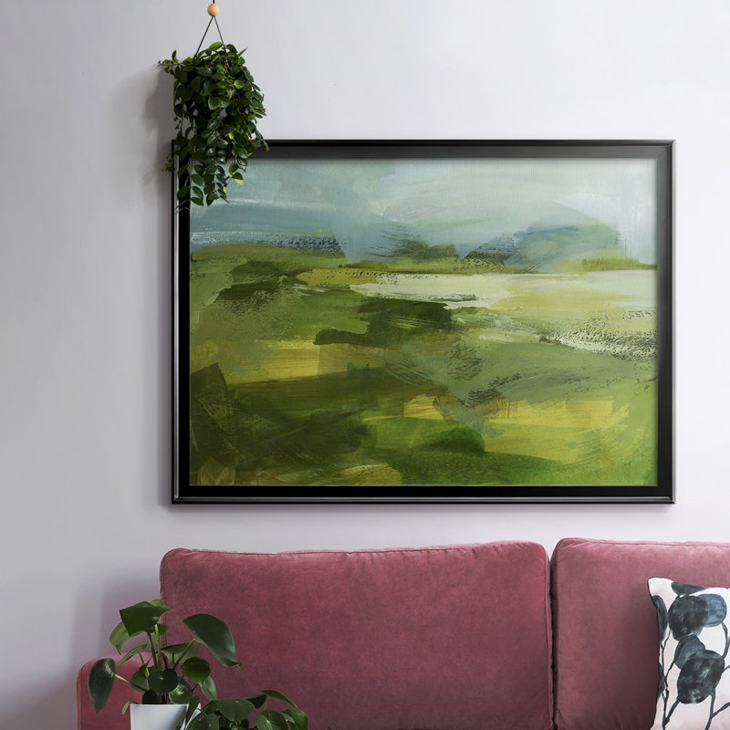 Toile tendue avec cadre Emerald View IV, Noir, H 26 po x l 38 po x P 1,5 po