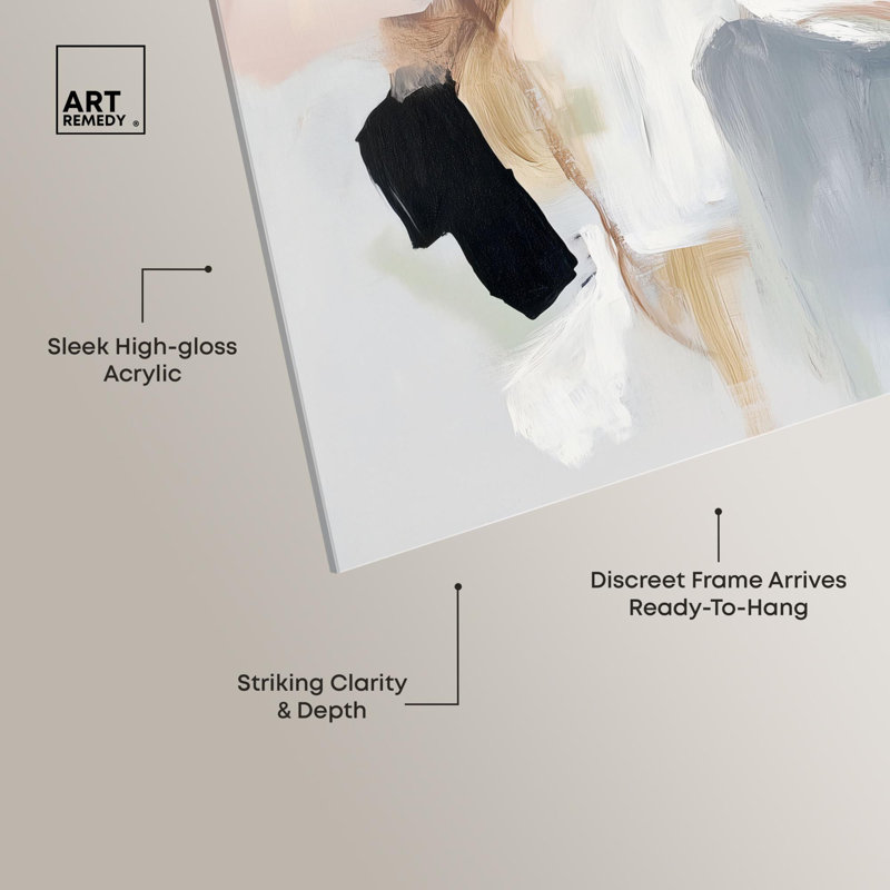 Art abstrait neutre adouci par Art Remedy, prêt à être suspendu, H 12 po x l 12 po