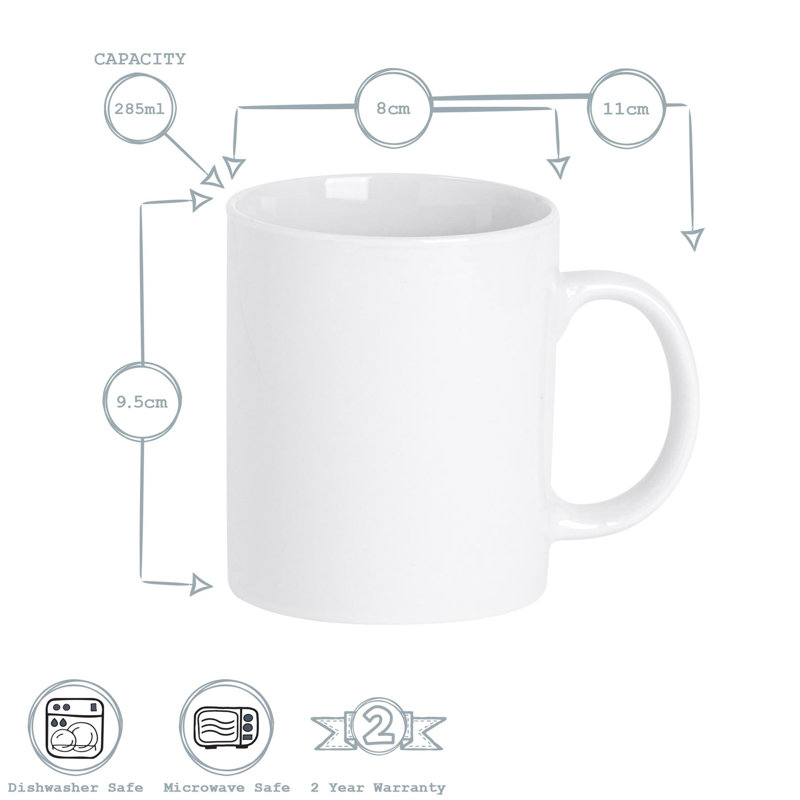 Argon Tableware - Classic Mugs - 285ml - White