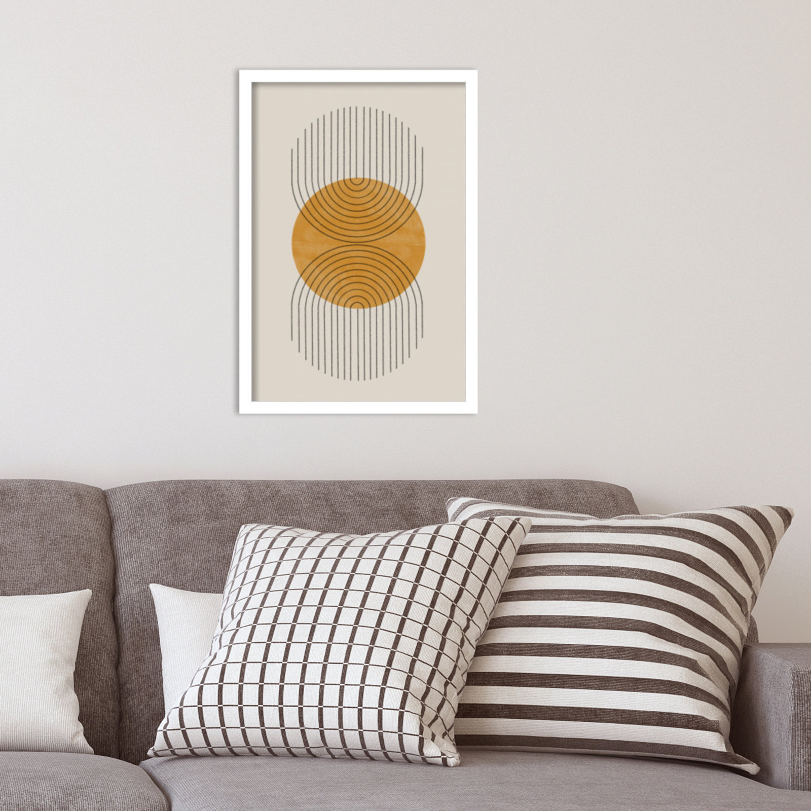 Perfect Point Yellow by The MIUUS STUDIO, White Framed, 21" H x 15" W x 1" D