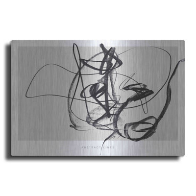 Red Barrel Studio® 'Lines 2' by Design Fabrikken, Metal Wall Art