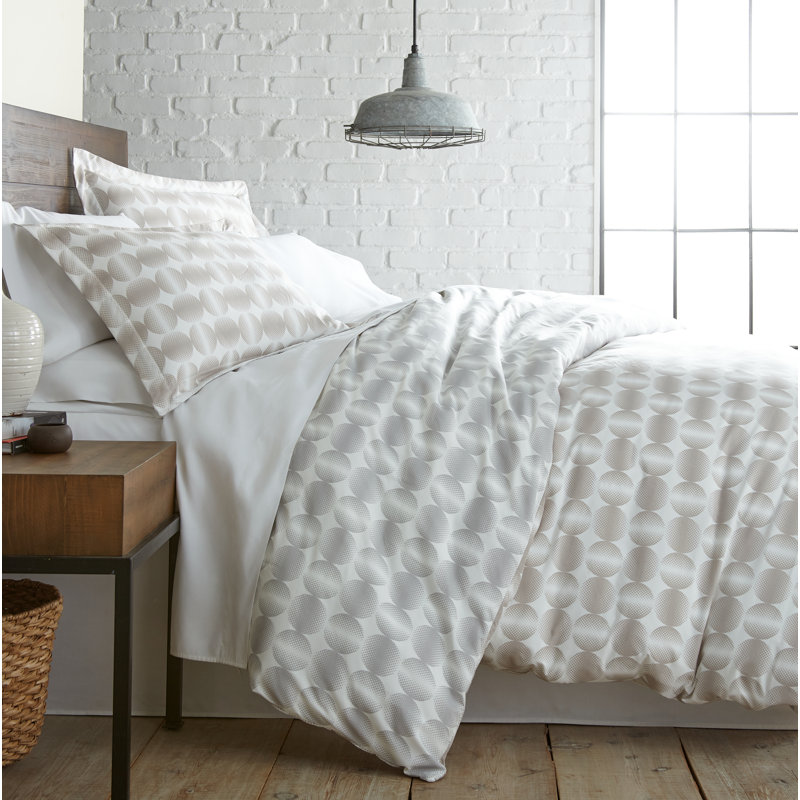 Ensemble de housse de couette réversible à motif de sphère Vilano Choice, Taupe / Gris