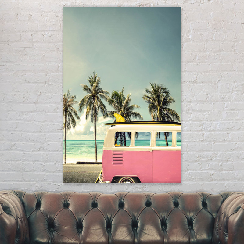 Camper Van Surfer - Wrapped Canvas Print, 120cm H x 84cm W x 4cm D
