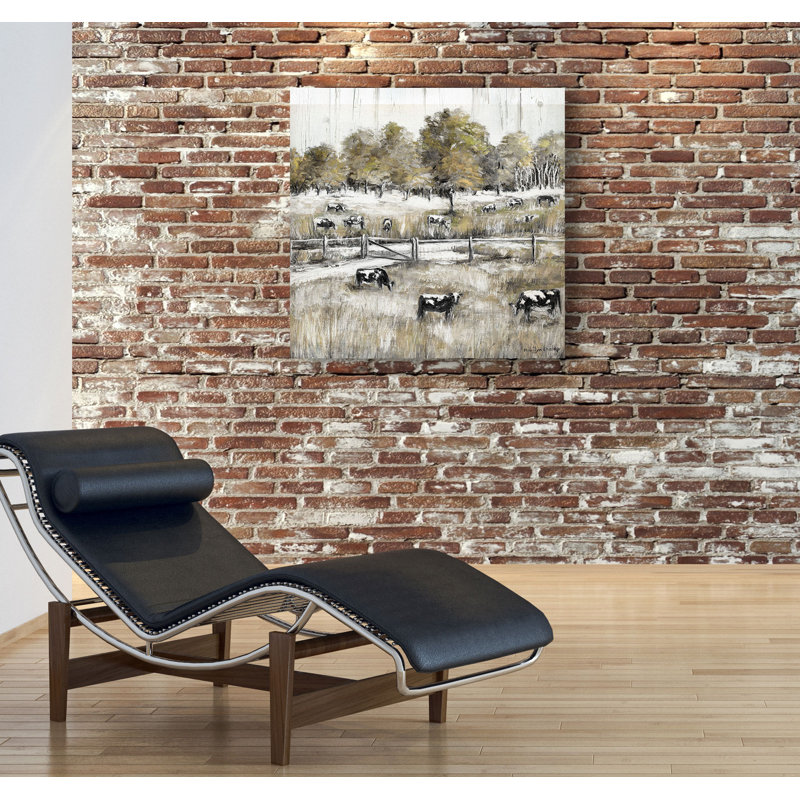 « lazy pâturage », peinture sur toile tendue, H 32 po x l 32 po x P 1,5 po