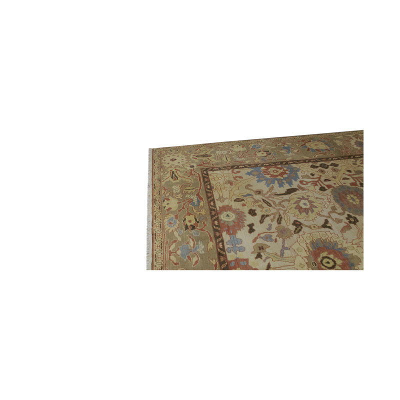Hand-Knotted High-Quality Brown and Blue Area Rug