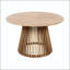 Table de salle à manger d'extérieur en bois d'acacia - 47,25 po ronde, teck clair