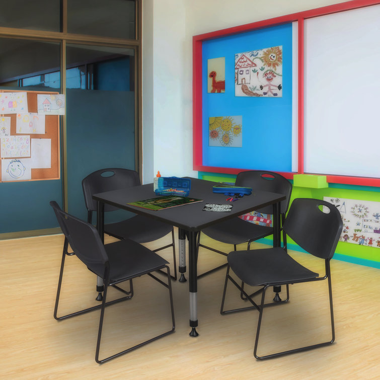Kee Mobile Square Breakroom Table and Chair Set