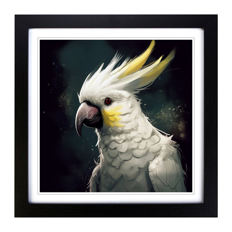Cockatoo Conceptual Art No.2 - Framed Print, Black