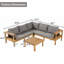 Ensemble de canapé d'extérieur en bois d'acacia avec coussins confortables et design polyvalent-363908443