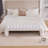 69.7"Wide Modern Upholstered Armless Bed Bench, Channel Tufted Couch Daybed Chaise, Chenille Ottoman Foot Stool For Living Room And Bedroom, Entryway, Ivory-982797017