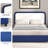 Bed Frame, Upholstered Platform Bed with Curved Headboard, Classic Color-Block Design, Soft Rounded Corners, No Box Spring Required, Easy Assembly-1628075450-1628075455