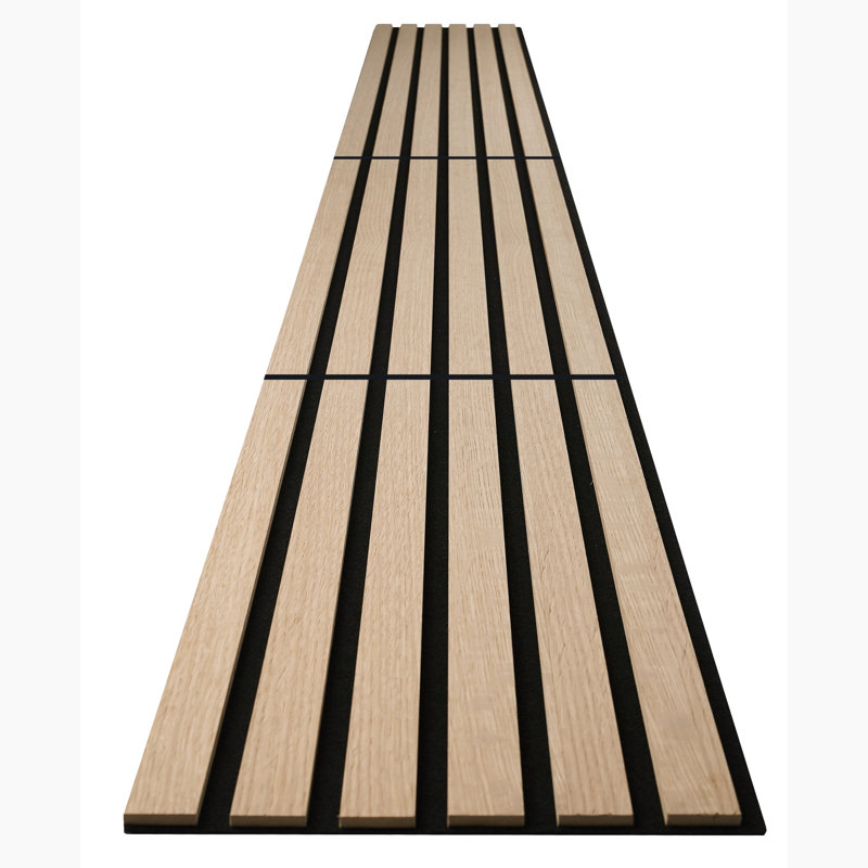 Foldable Light Oak 12'' x 96'' Wall Panels with Horizontal Slats