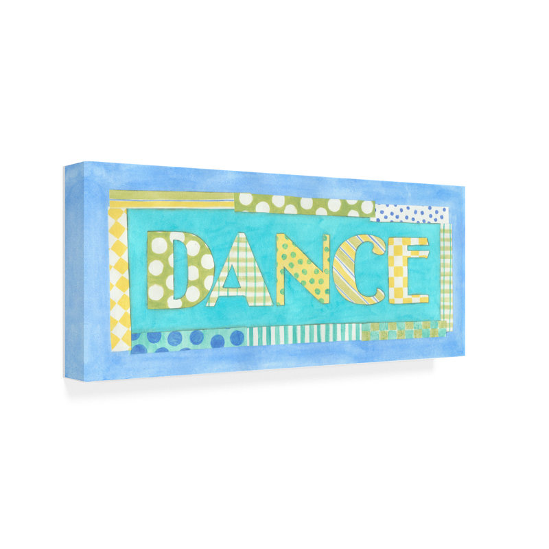 « danse expression », art textuel sur toile tendue, H 10 po x l 24 po x P 2 po