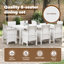 Garden Dining Set 9 Pcs White Poly Rattan