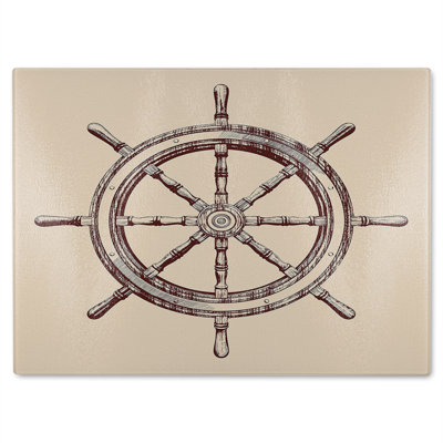 Ship Wheel Glass Chopping Board