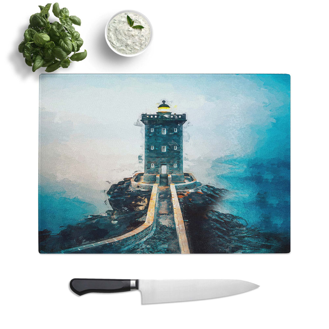 Glass Lighthouse in Le Conquet France in Abstract Chopping Board
