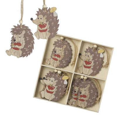 7cm Wood Animals Hanging Figurine Ornament