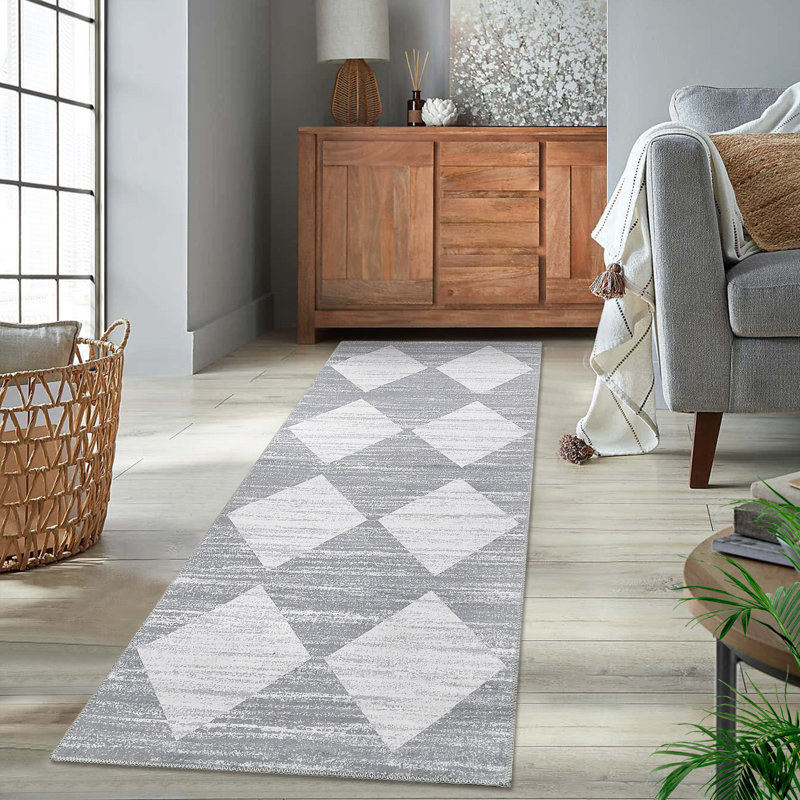 Geometric Machine Washable Area Rug Modern Non Slip Rugs for Living Room Bedrooms Foldable Rugs for Playroom Office Kitchen Rugs