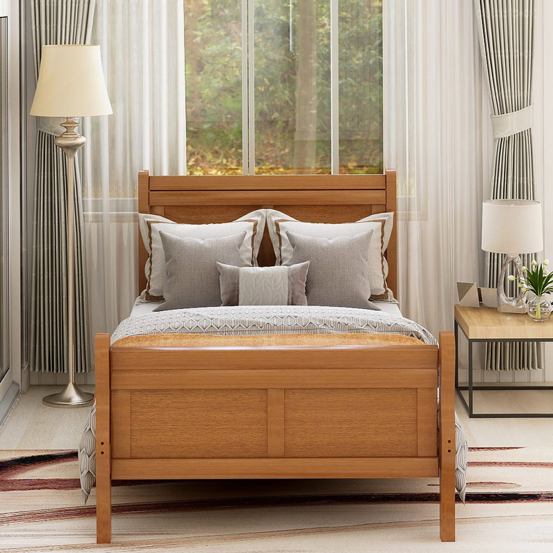 Lit plateforme avec base de lit en bois et sommier avec base de lit et support en lattes de bois