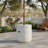 Outdoor End Table With Sand-Fillable Umbrella Base, Durable And Stylish For Patio And Poolside Use