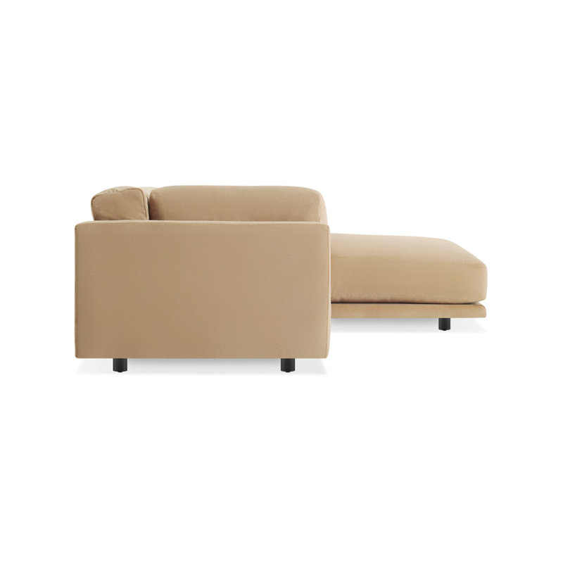 Sunday Chaise Sectional, Agnew Gray Textured Basketweave, Right Hand Facing