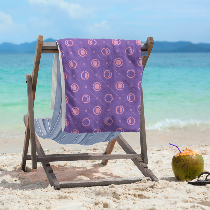 Serviette de plage Classic Moon Phases, Mauve / Rose