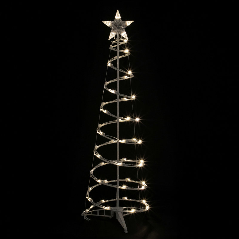 Décoration de Noël d'extérieur en forme de cône de 4 pi avec lumières DEL blanc chaud